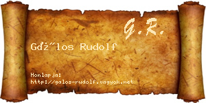 Gálos Rudolf névjegykártya